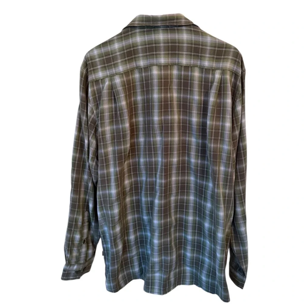 The North Face Mens XL Green Plaid Long Sleeve Button Up Shirt Outdoor Gorpcore‎